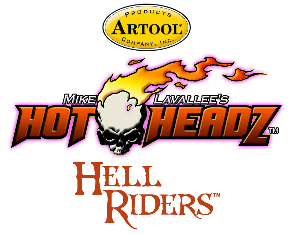 IWATA Artool Hot Headz Hell Riders Freehand Airbrush Template by Mike Lavallee | 758240004011
