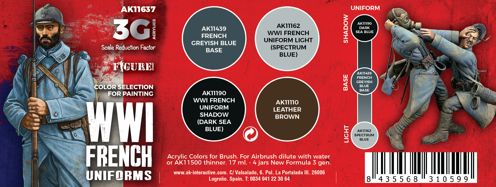 AK Interactive 3G WWI French Uniforms | 8435568310599