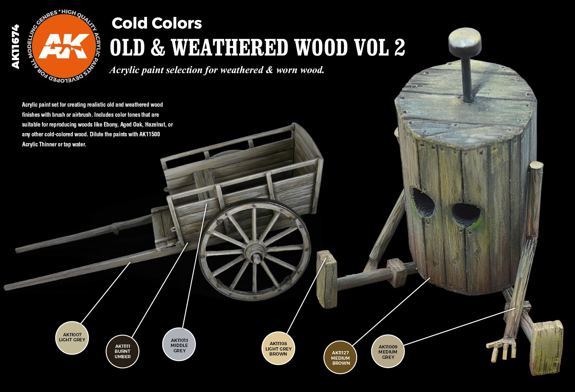 AK Interactive 3G Old & Weathered Wood Vol.2 | 8435568311480