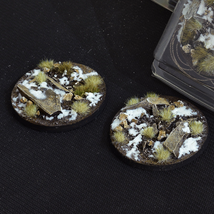 Gamers Grass Battle Ready Bases - Winter - Round 60mm (x2) | 738956788290