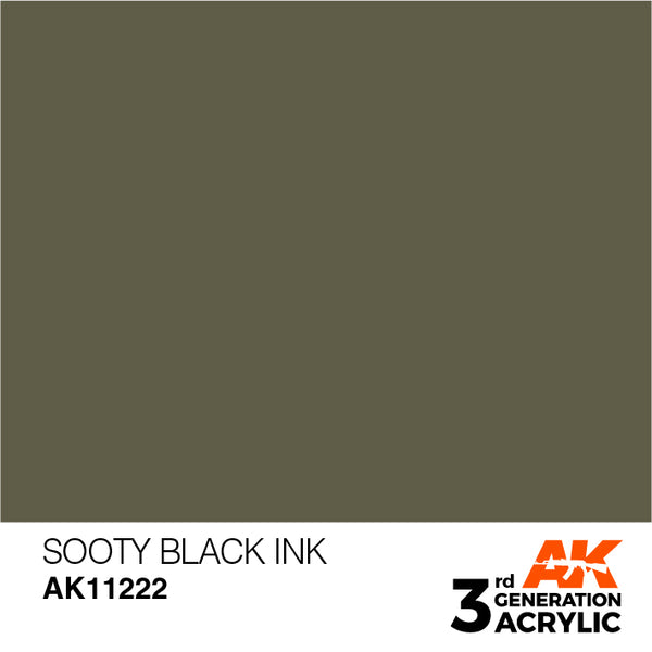 AK Interactive 3G Acrylic Sooty Black INK 17ml