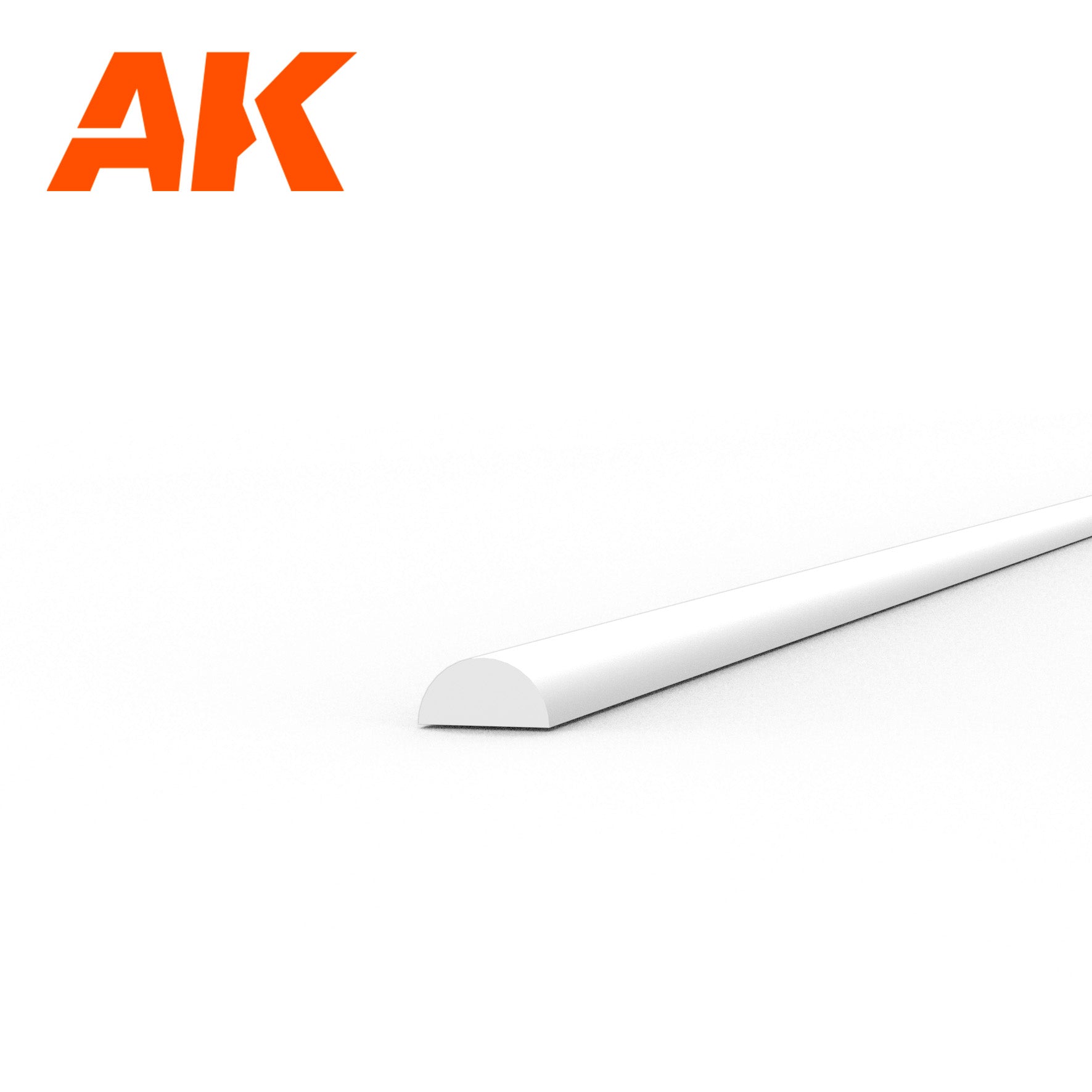 AK Interactive Styrene Half Cane - 1.00 x 350mm x 5 Units | 8435568313453