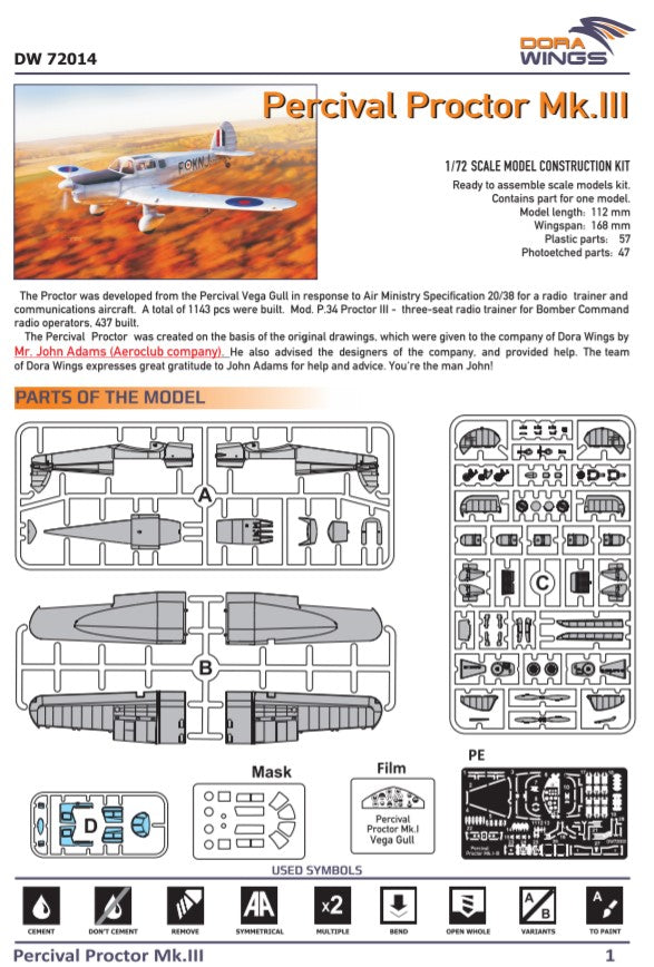 Dora Wings Percival Proctor Mk.III | 4820237050137