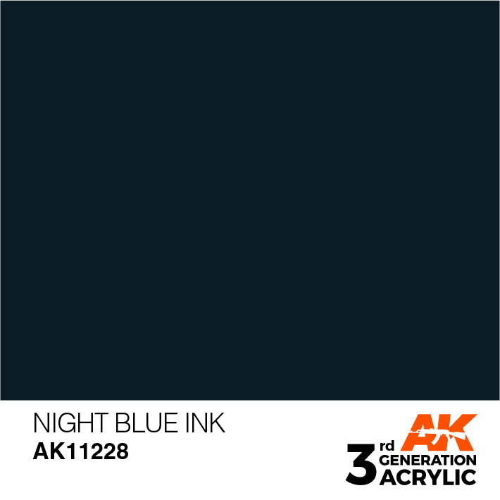 AK Interactive 3G Acrylic Night Blue INK 17ml | 8435568304611
