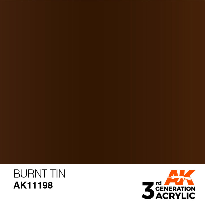 AK Interactive 3G Acrylic Burnt Tin 17ml | 8435568304314