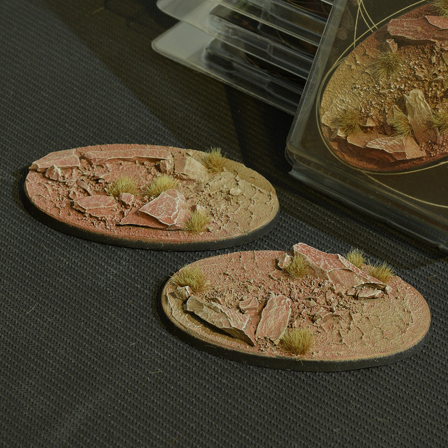 Gamers Grass Battle Ready Bases - Badlands - Oval 90mm (x2) | 738956788863