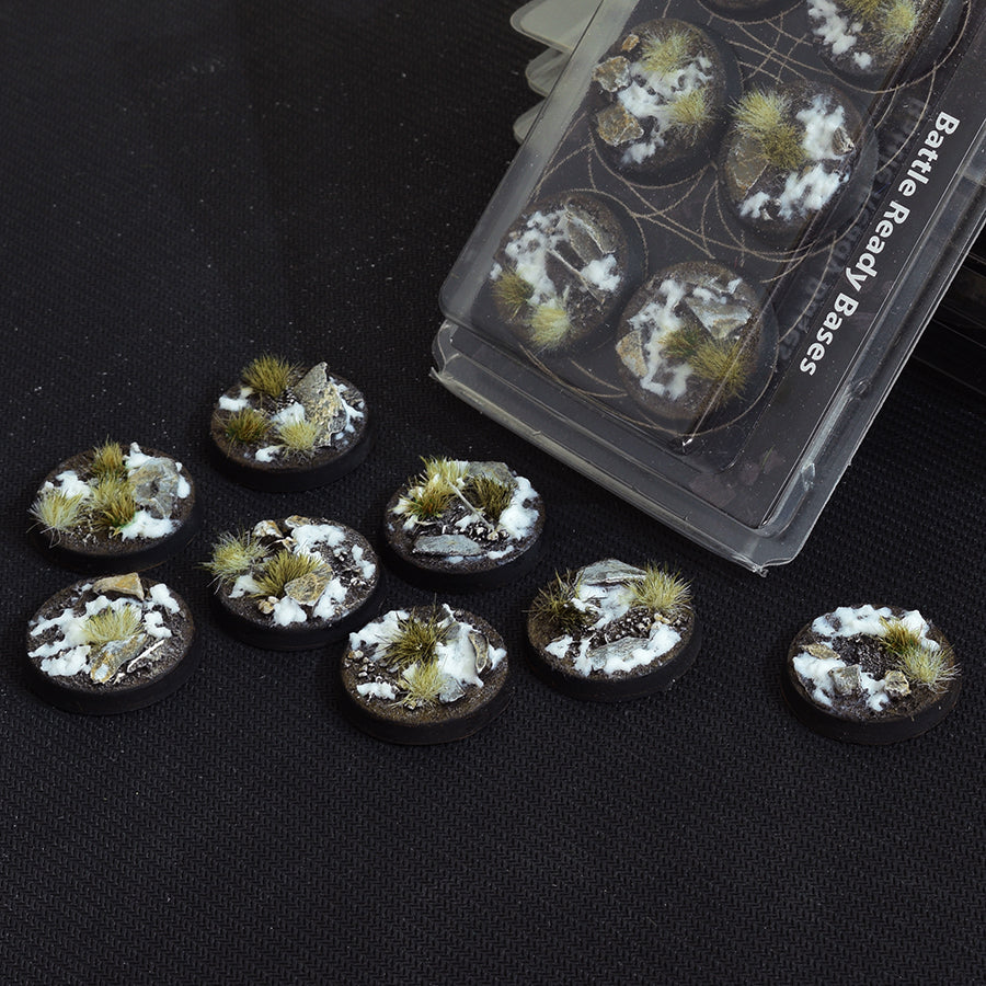 Gamers Grass Battle Ready Bases - Winter - Round 32mm (x8) | 738956788269