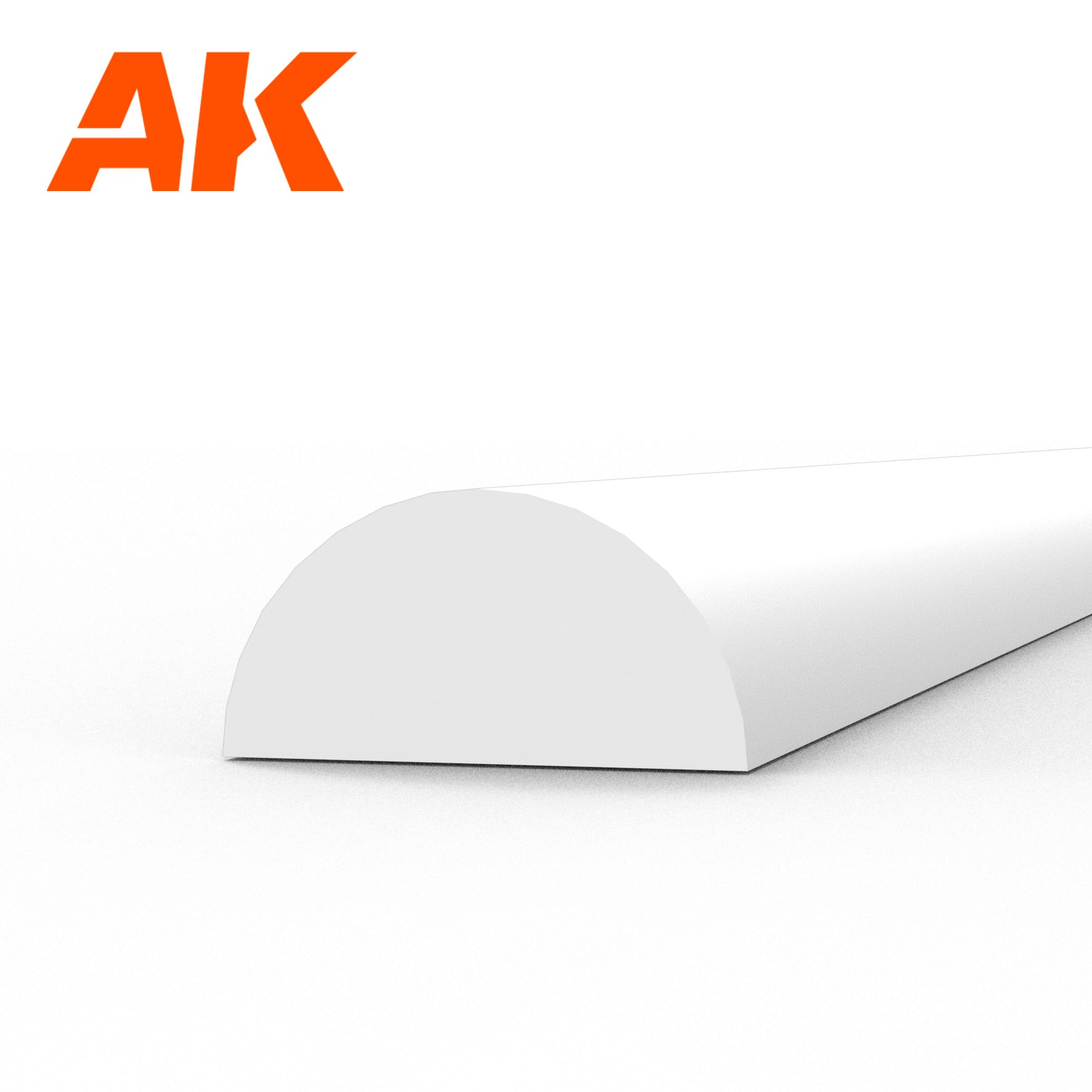 AK Interactive Styrene Half Cane - 4.00 x 350mm x 3 Units | 8435568313484