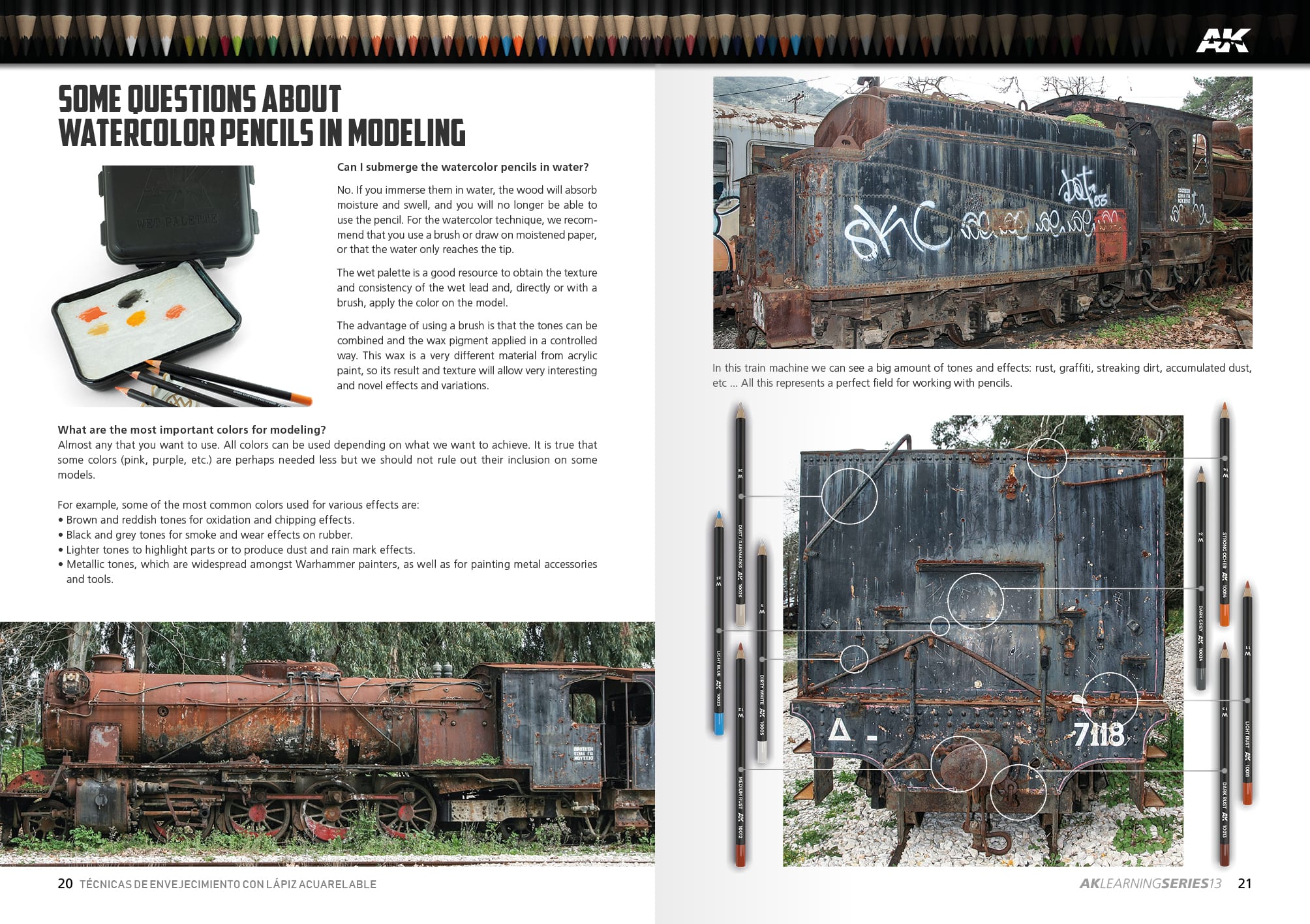 AK Interactive Learning Series #13 Técnicas de Envejecimiento con Lápices - Spanish | 8435568312814