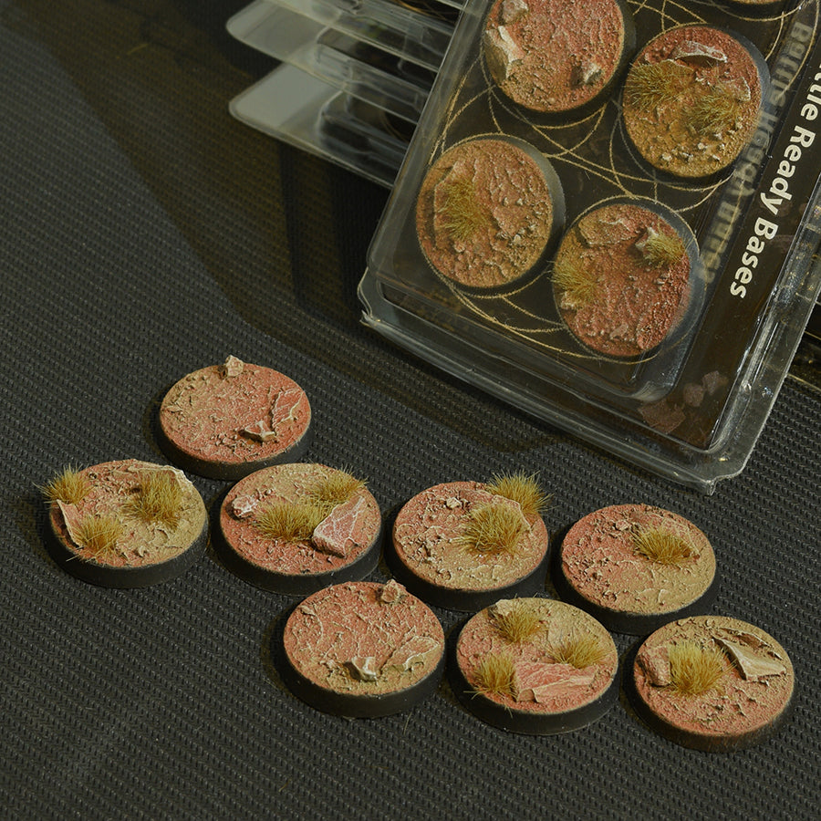 Gamers Grass Battle Ready Bases - Badlands - Round 32mm (x8) | 738956788801