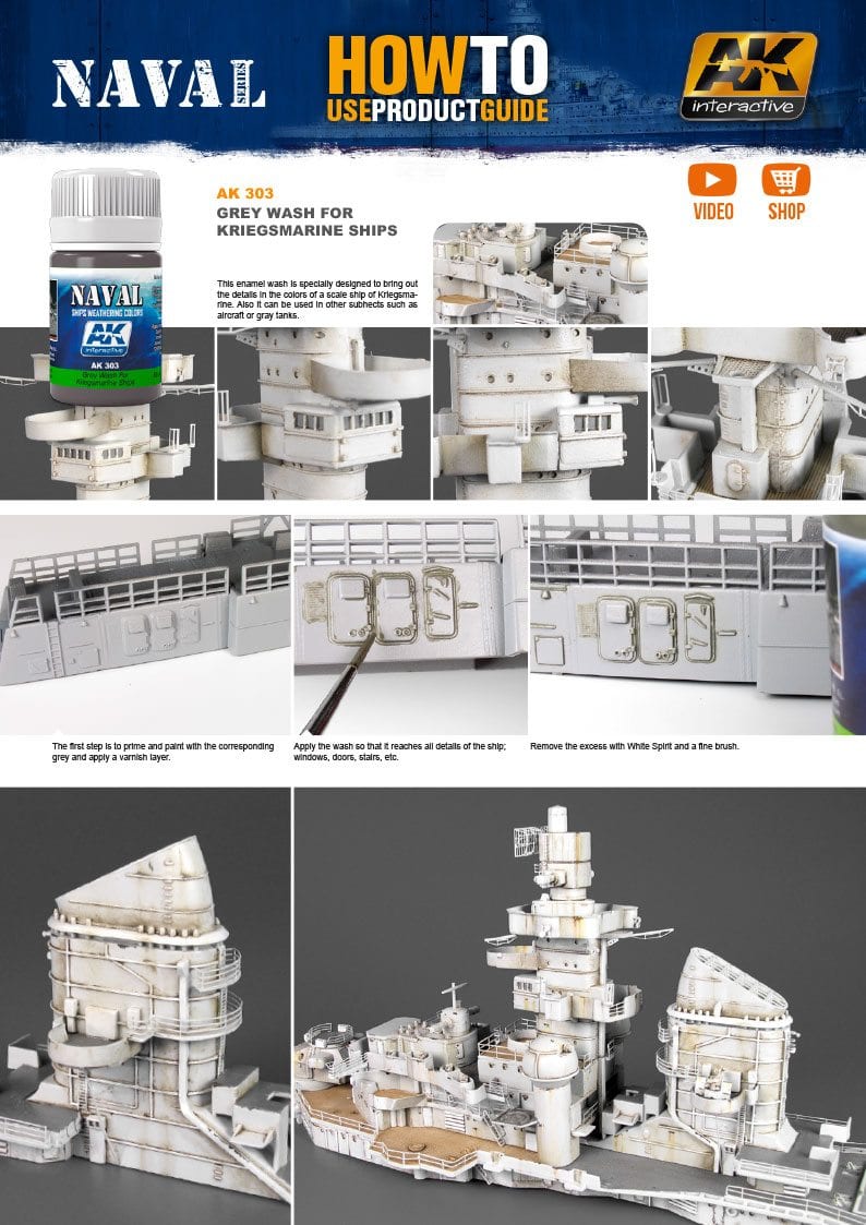 AK Interactive Grey Wash For Kriegsmarine Ships | 8436535573030