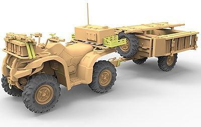 Bronco Models 1/35 British Army ATV Quad Bike and Trailer Military Vehicle w/ Soldier Figure | 6970162330601