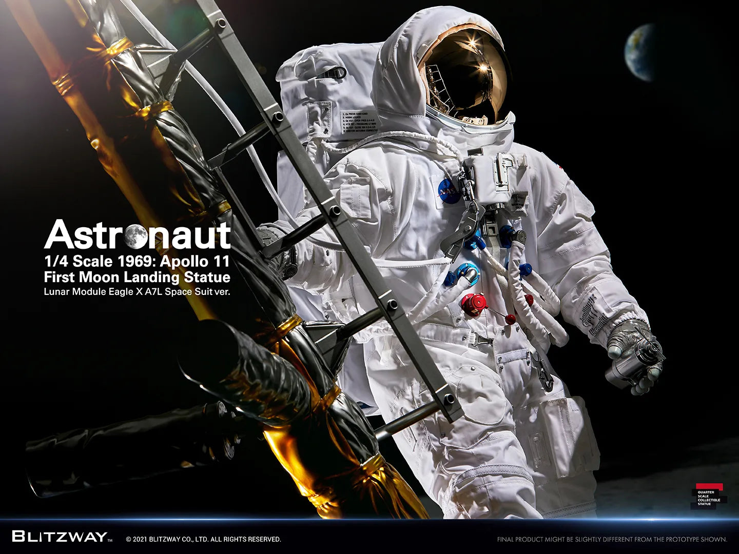 Blitzway 1/4 Astronaut Apollo 11 :LM-5 A7L Ver. Statue "The Real"