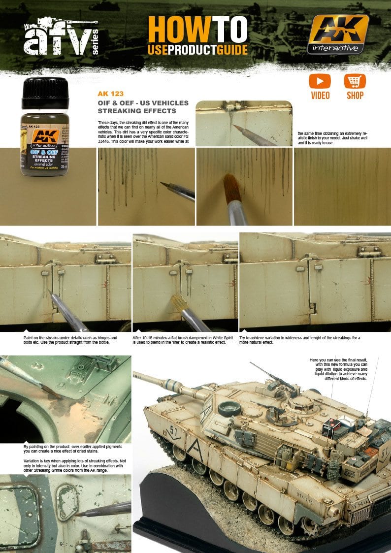 AK Interactive Streaking Effects For Oif & Oef - Us Vehicles | 8436535571234