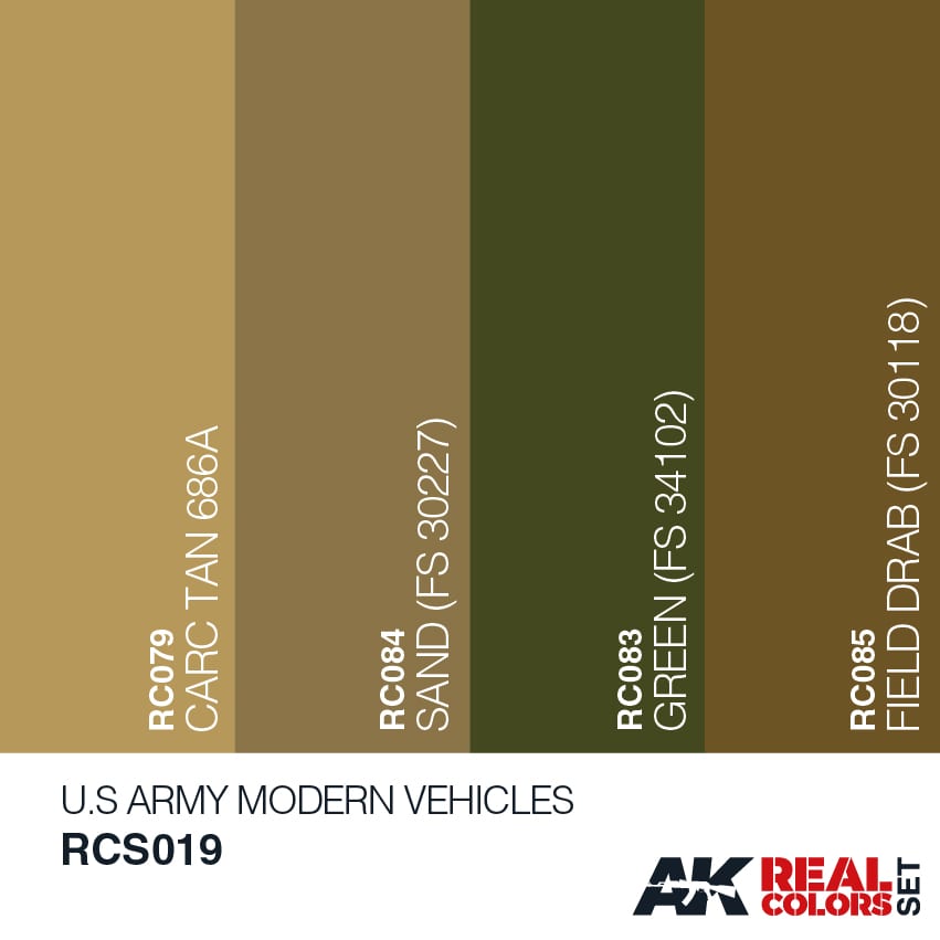 AK Interactive Real Colors U.S.Army Modern Vehicles Set | 8436564924384