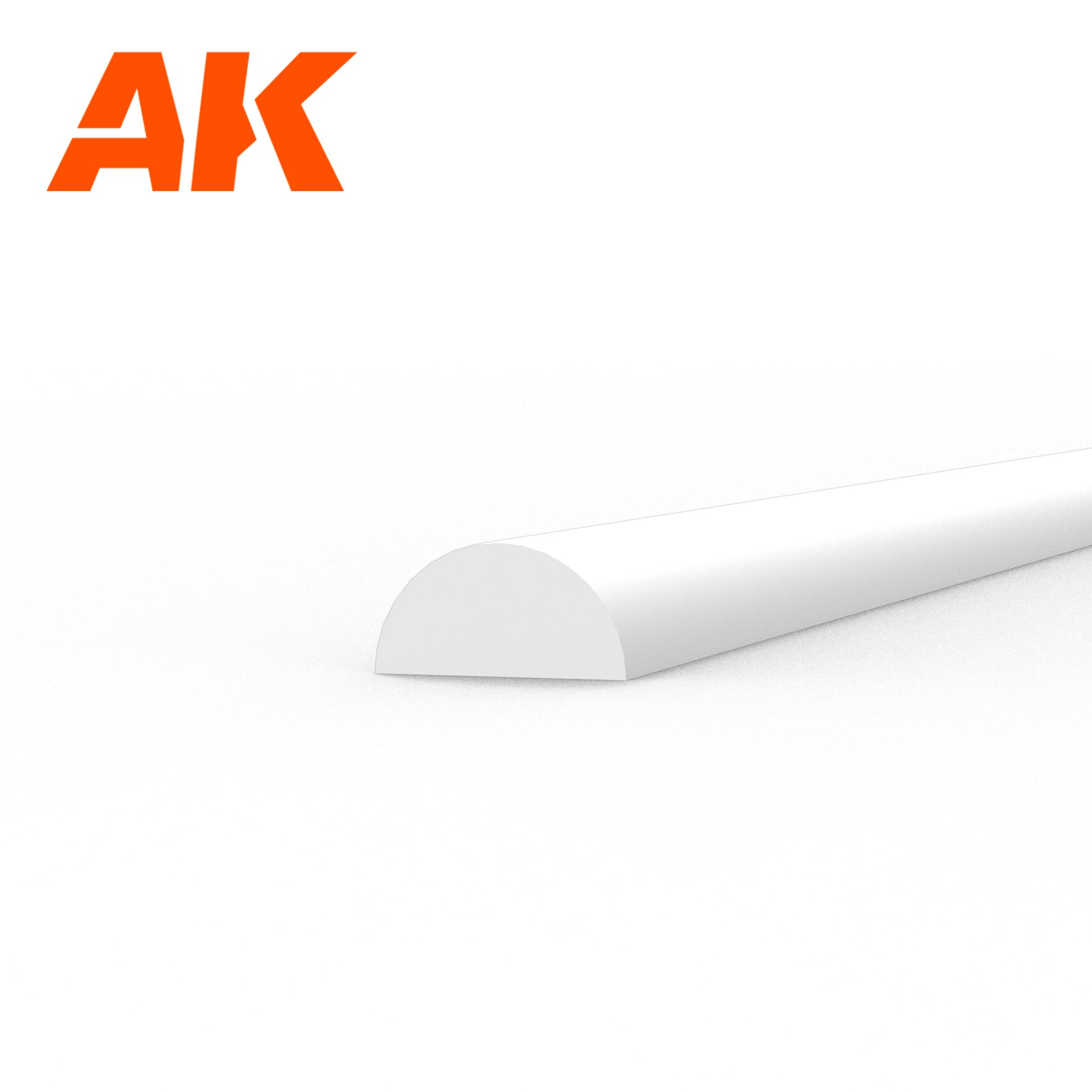 AK Interactive Styrene Half Cane - 2.00 x 350mm x 4 Units | 8435568313460