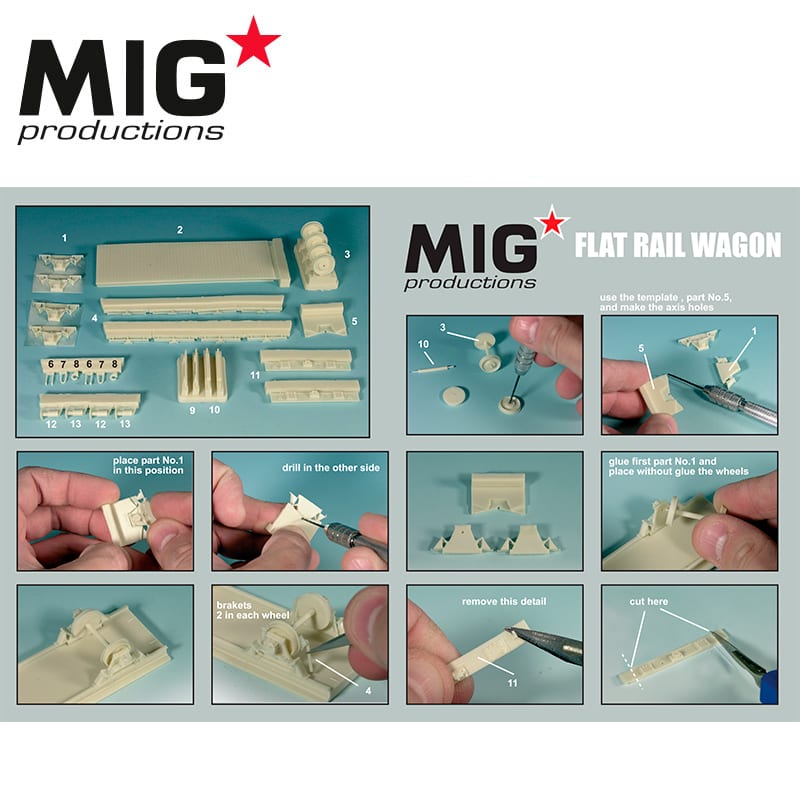 MIG 1/72 Flat Rail Wagon Resin Kit | 8435568312432