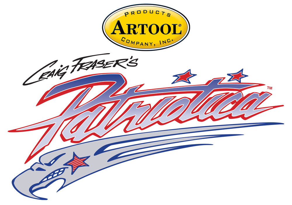 IWATA Artool Patriotica White Freehand Airbrush Template by Craig Fraser | 758240037026