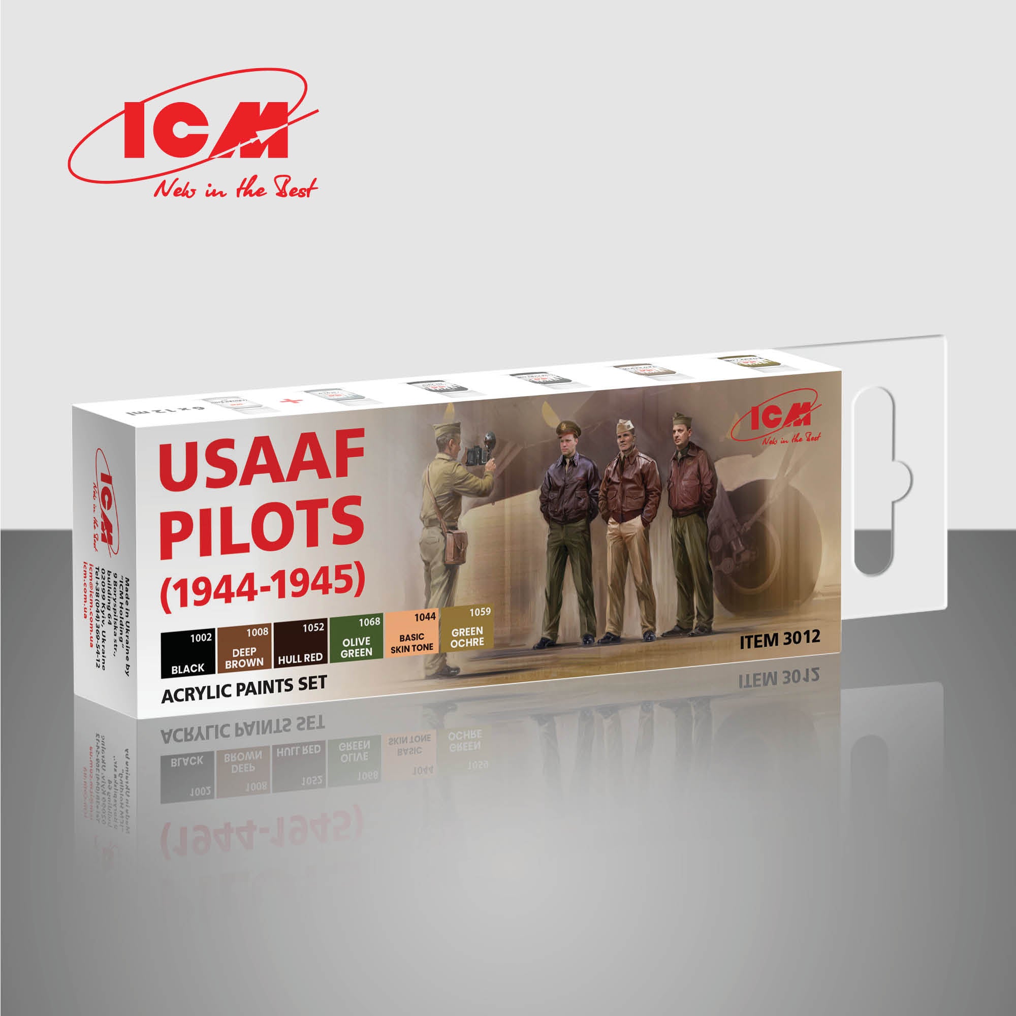 ICM Acrylic Paint Set for USAAF Pilots (1944-1945) | 4823044409099