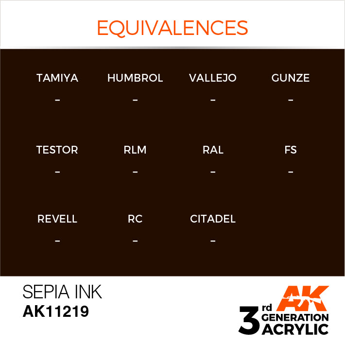 AK Interactive 3G Acrylic Sepia INK 17ml | 8435568304529