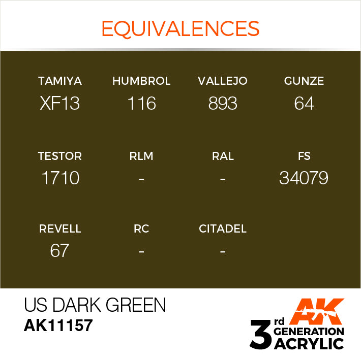 AK Interactive 3G Acrylic US Dark Green 17ml | 8435568303904