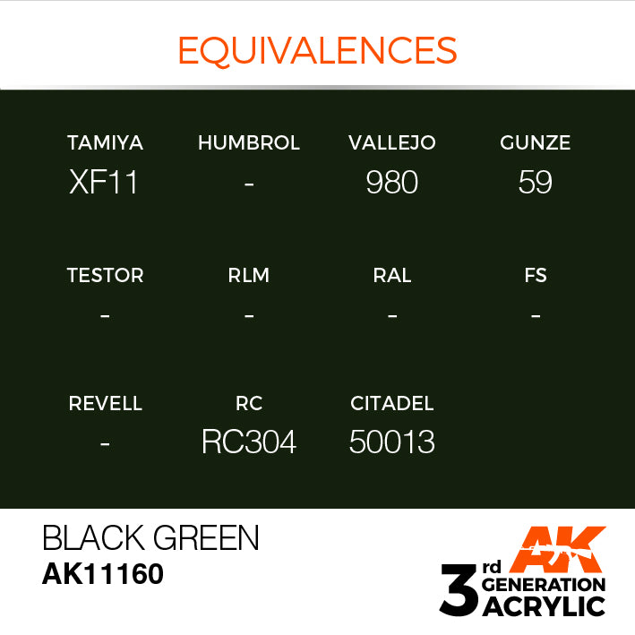 AK Interactive 3G Acrylic Black Green 17ml | 8435568303935