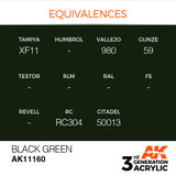 AK Interactive 3G Acrylic Black Green 17ml