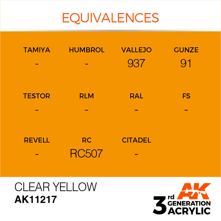 AK Interactive 3G Acrylic Clear Yellow 17ml | 8435568304505