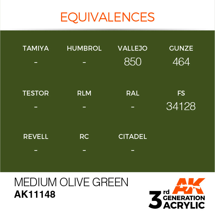 AK Interactive 3G Acrylic Medium Olive Green 17ml | 8435568303812