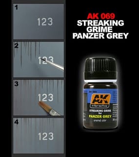 AK Interactive Streaking Grime For Panzer Grey Vehicles