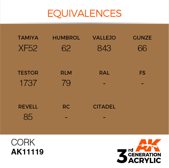 AK Interactive 3G Acrylic Cork 17ml | 8435568303522