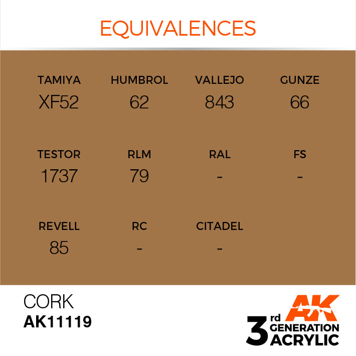 AK Interactive 3G Acrylic Cork 17ml