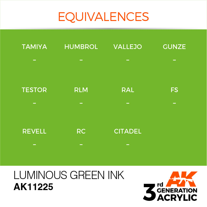 AK Interactive 3G Acrylic Luminous Green INK 17ml | 8435568304581