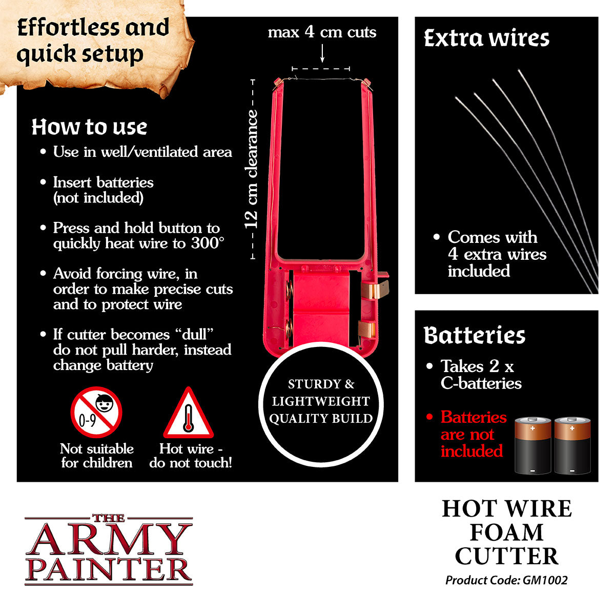 GAMEMASTER Hot Wire Foam Cutter, GM1002 | 5713799100206