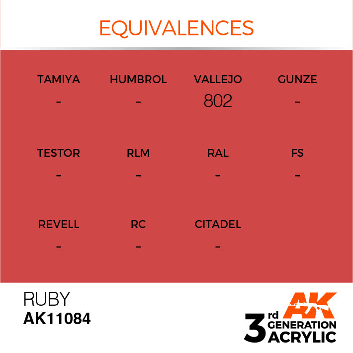 AK Interactive 3G Acrylic Ruby 17ml | 8435568303171