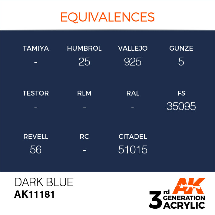 AK Interactive 3G Acrylic Dark Blue 17ml | 8435568304147