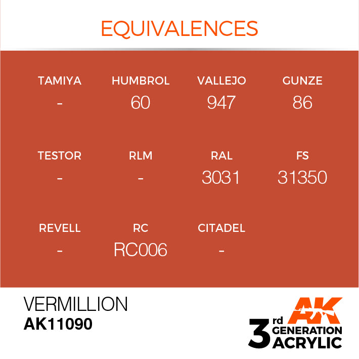 AK Interactive 3G Acrylic Vermillion 17ml | 8435568303232