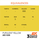 AK Interactive 3G Acrylic Purulent Yellow 17ml