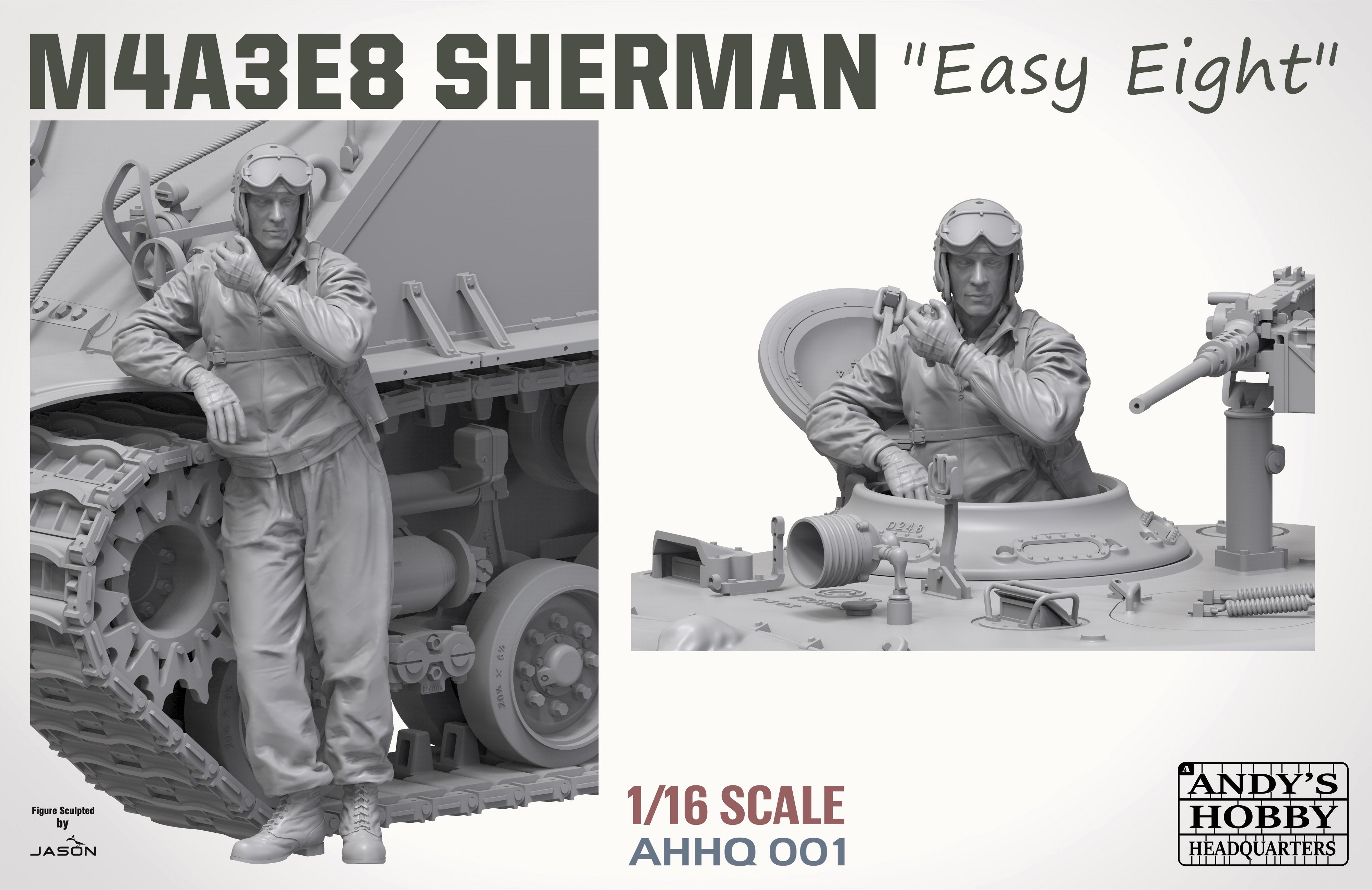 Andy's HHQ X Takom 1/16 M4A3E8 Sherman "Easy Eight" with Figure | 727785302654
