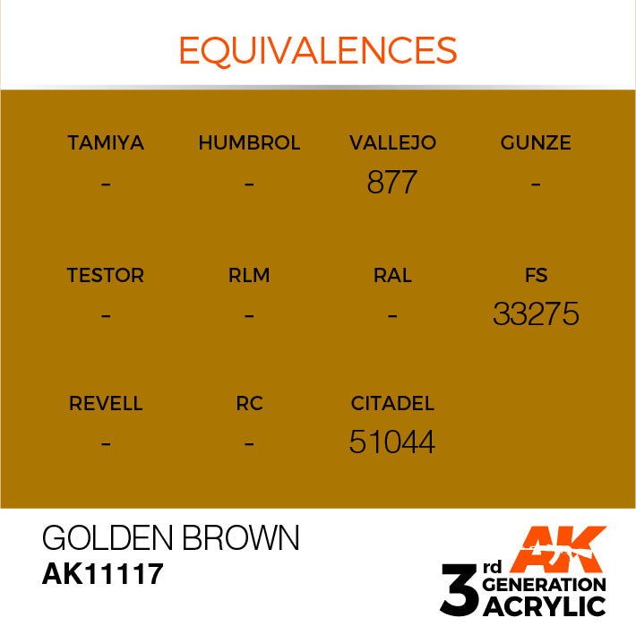 AK Interactive 3G Acrylic Golden Brown 17ml | 8435568303508