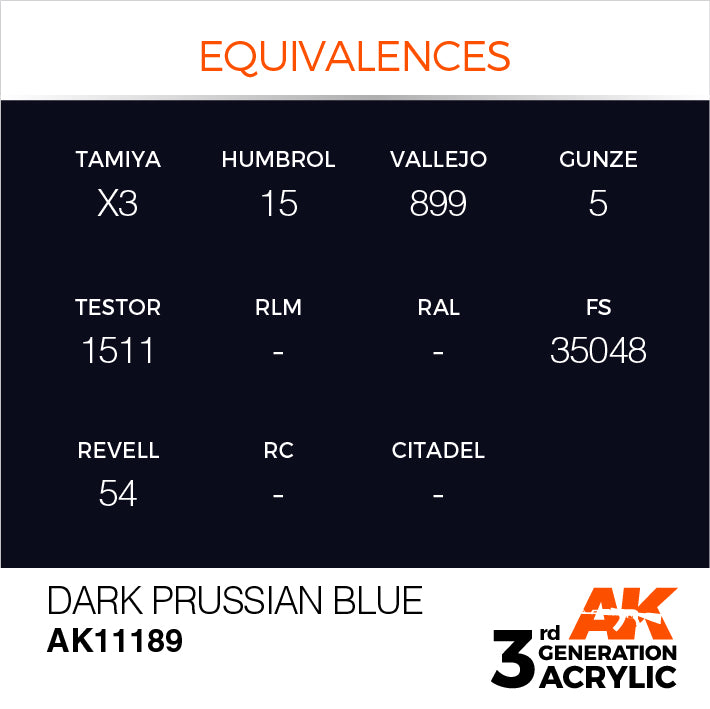 AK Interactive 3G Acrylic Dark Prussian Blue 17ml | 8435568304222
