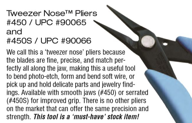 Xuron Tweezer Nose Pliers - Serrated (450S) 90066 | 615265900660