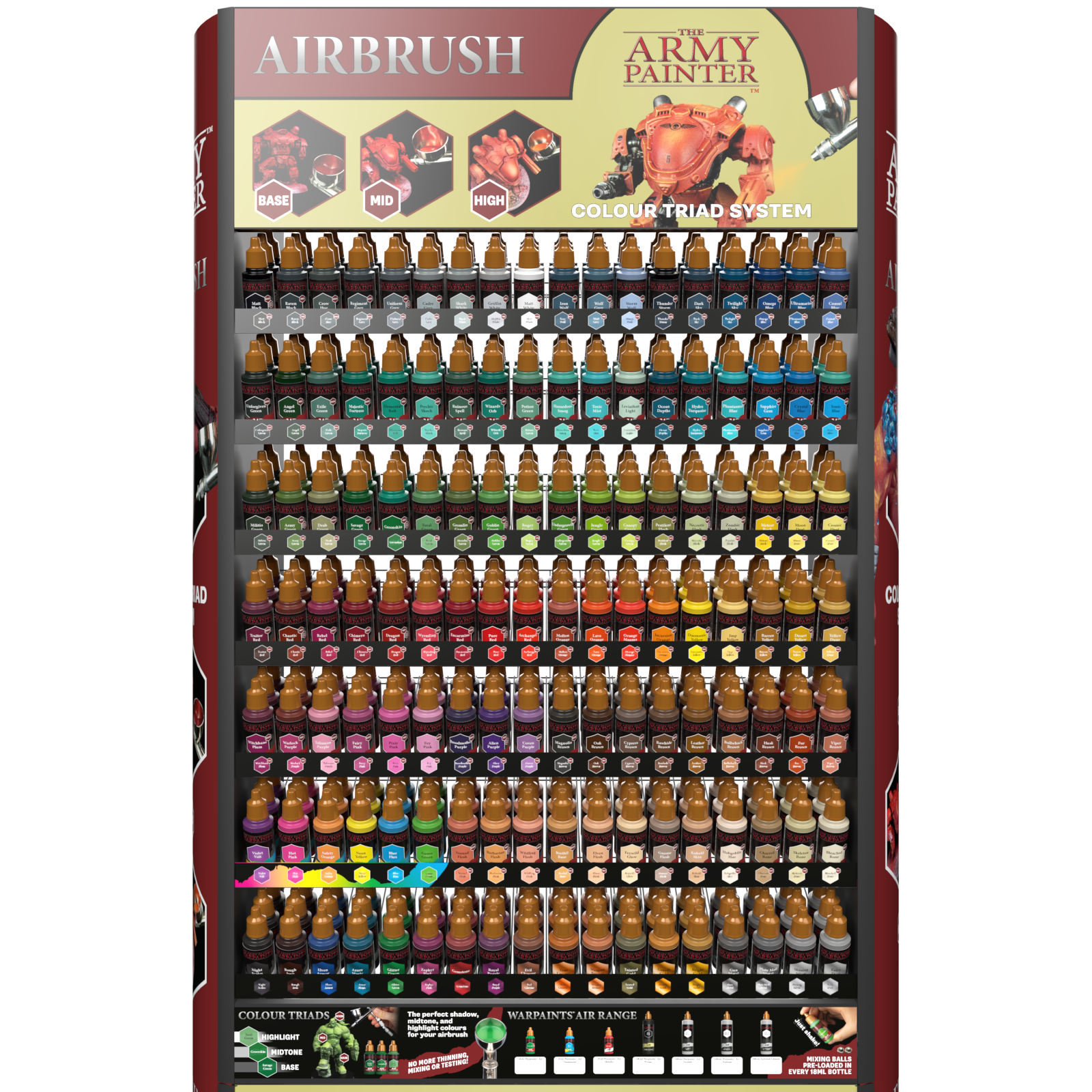 Army Painter Warpaints Air Retail Display Rack (Full) | 5713799500181