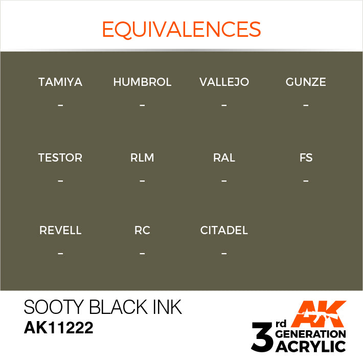 AK Interactive 3G Acrylic Sooty Black INK 17ml | 8435568304550