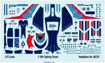 Hobby Boss 1/72 F-16D Fighting Falcon | 6939319202758
