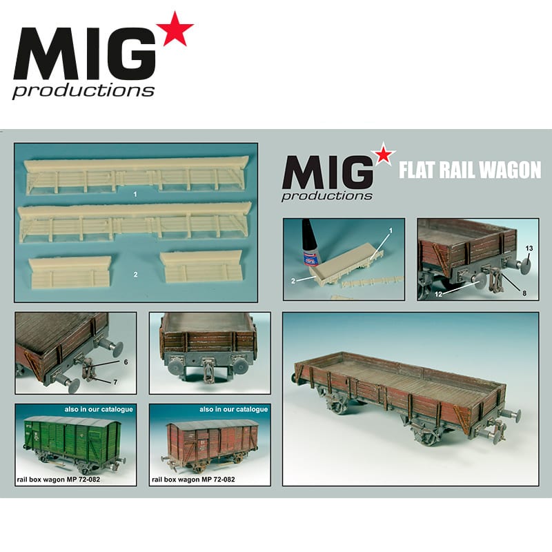 MIG 1/72 Flat Rail Wagon Resin Kit | 8435568312432