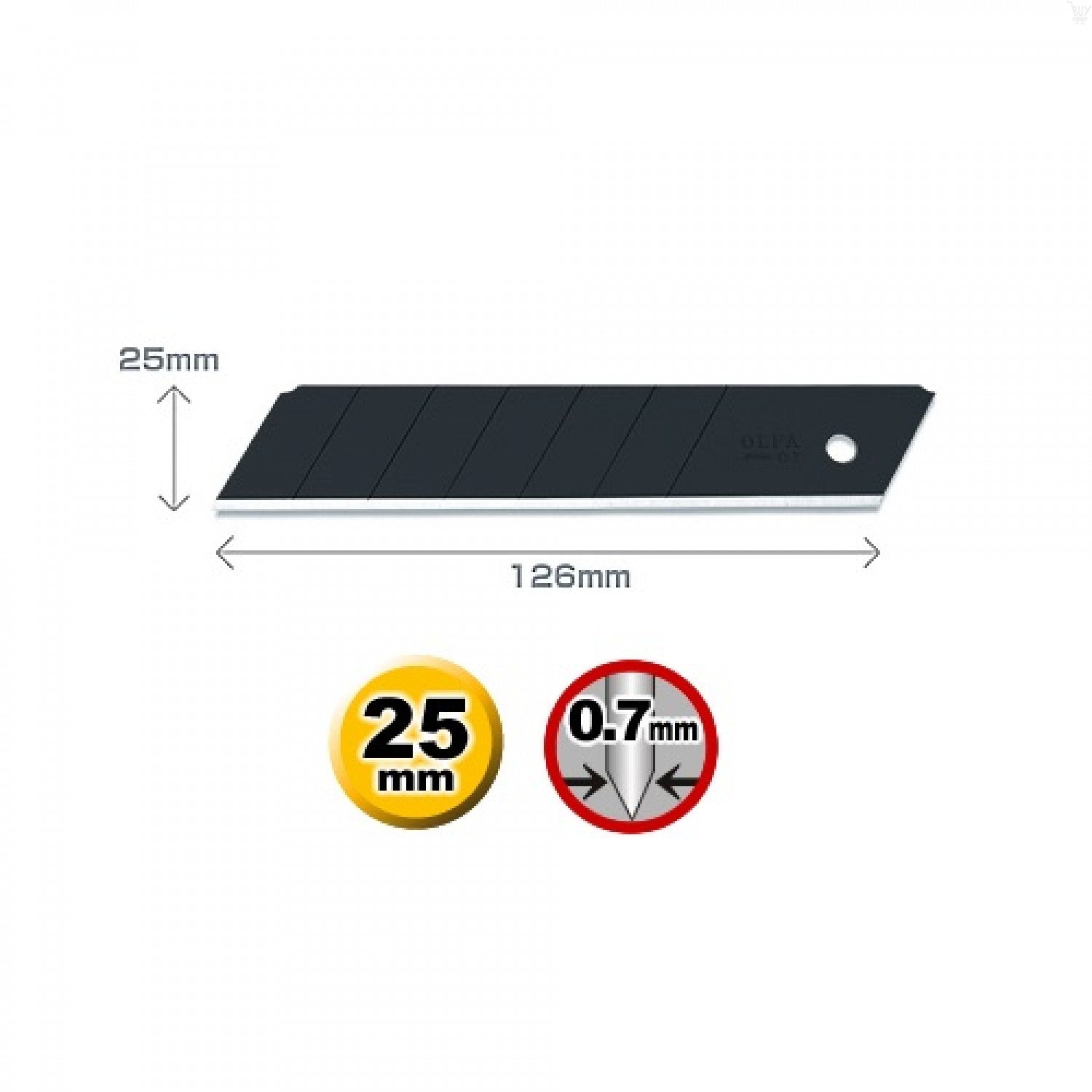 OLFA 25mm HBB-5B Extra Heavy-Duty Ultra Sharp Black Snap-Off Blades (5/PACK) | 091511501261
