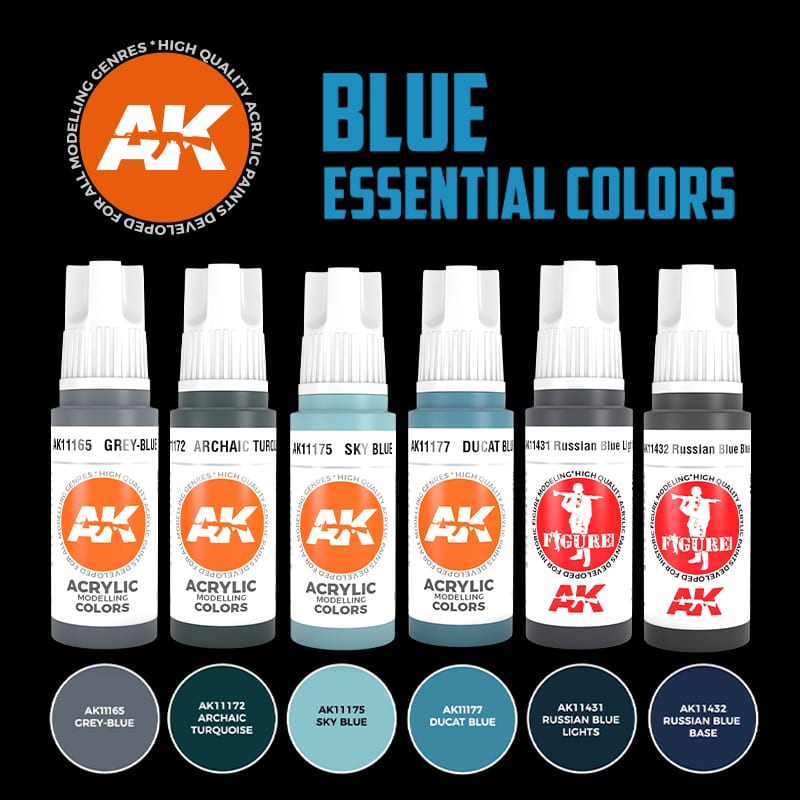 AK Interactive 3G Essential Colours - Blue Set | 8435568309388
