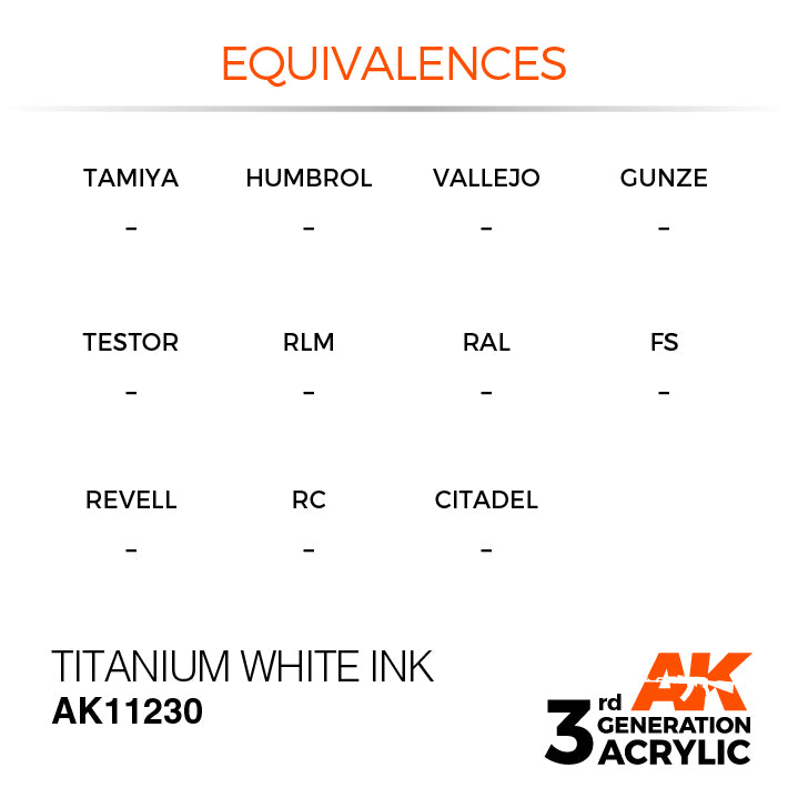 AK Interactive 3G Acrylic Titanium White INK 17ml | 8435568304635