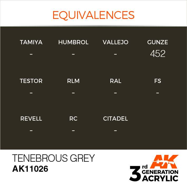 AK Interactive 3G Acrylic Tenebrous Grey 17ml | 8435568302594